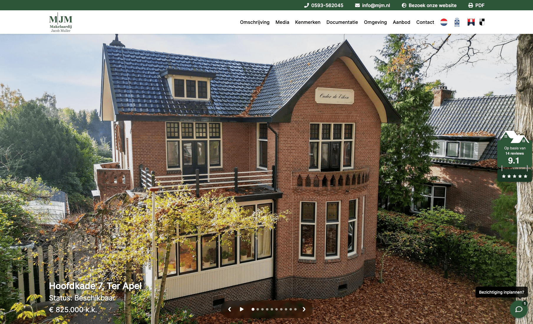 Screenshot hoofdkade-7.nl - Woningwebsite