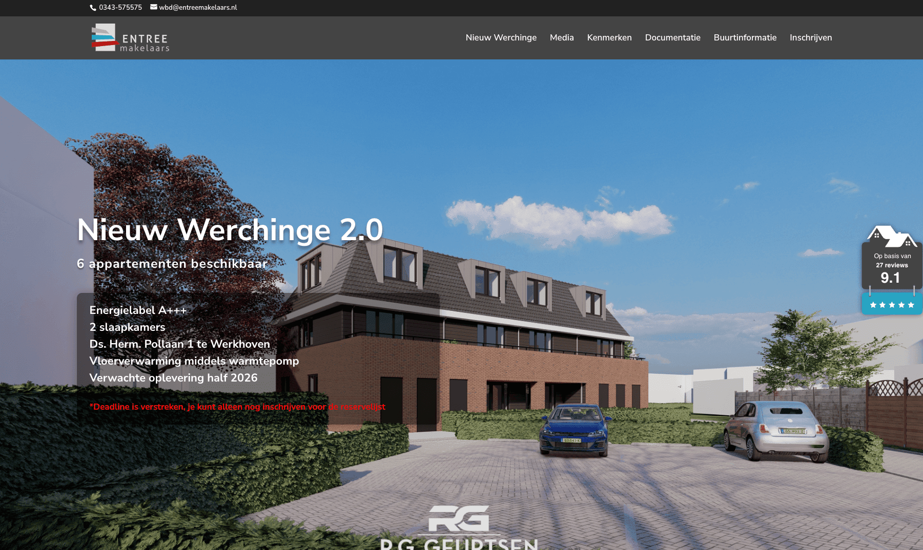 Screenshot nieuwwerchinge.nl - Woningwebsite