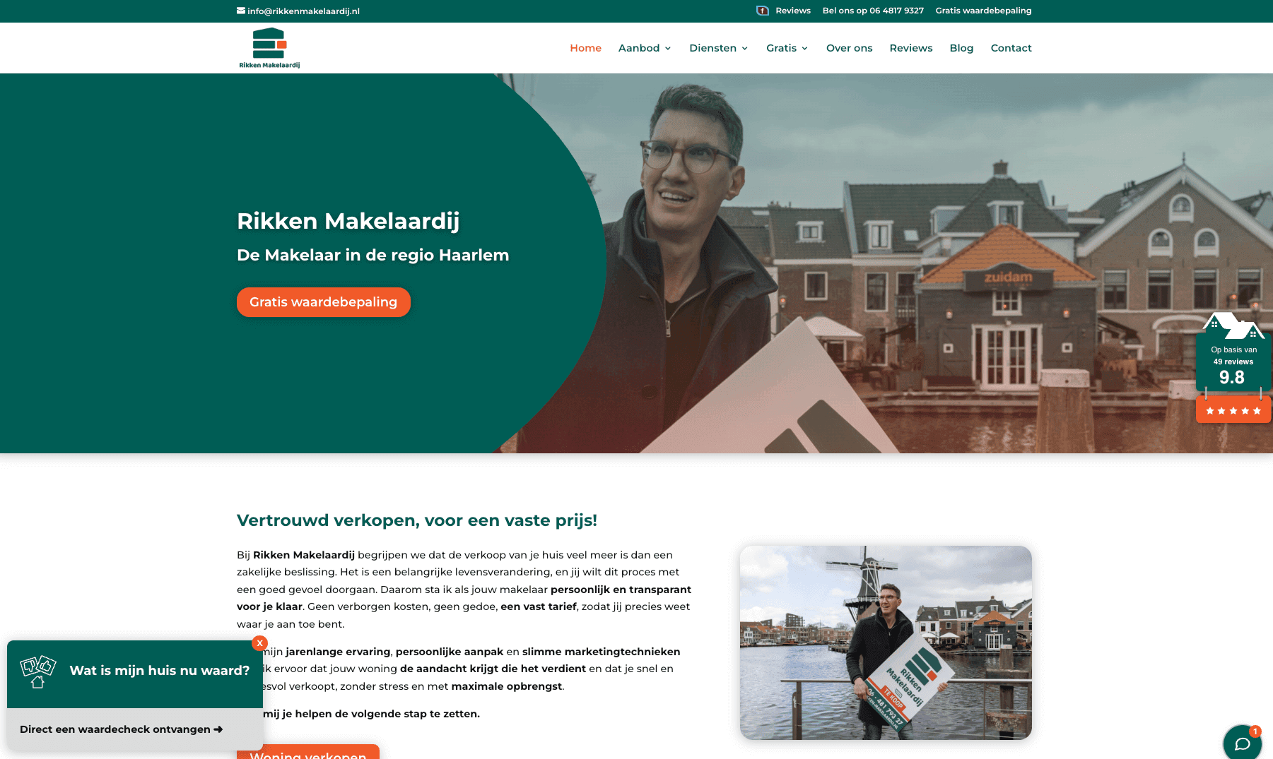 Screenshot rikkenmakelaardij.nl - Makelaarswebsite